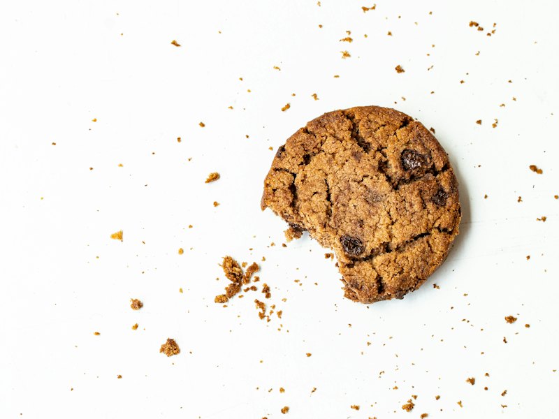 Brown round cookie on white surface