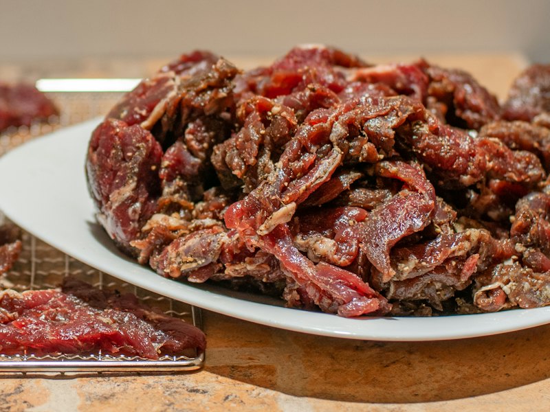 A couple of trays of meat