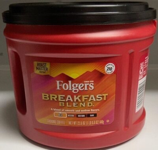 Folgers Breakfast Blend Ground Coffee package