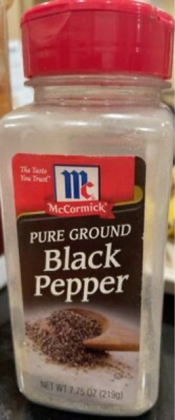 McCormick Pure Ground Black Pepper package